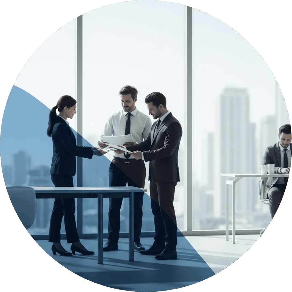 Varias personas trabajando en una oficina